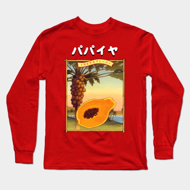 Japanese Papaya Long Sleeve T-Shirt by Widmore
